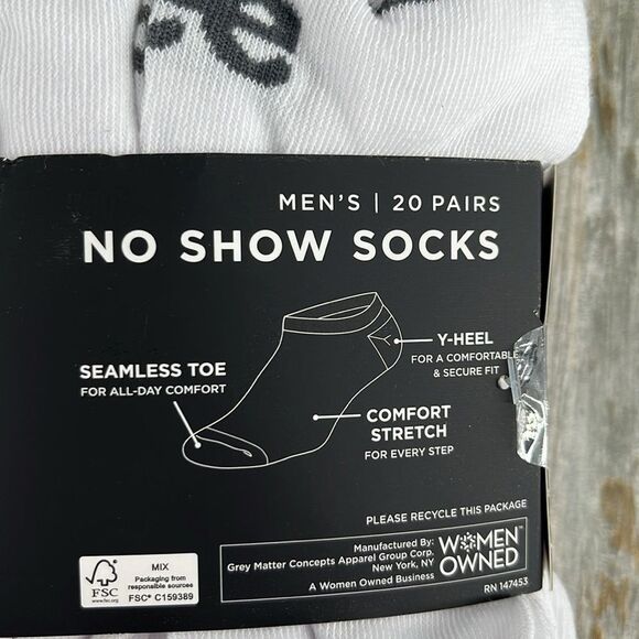 Men’s Lee Originals No Show Socks, Breathable Heel Socks 2, 20-Packs Size 6-12 - Picture 4 of 10